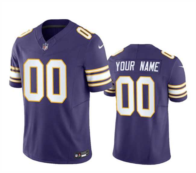 Men & Women & Youth Minnesota Vikings Active Player Custom Purple 2023 F.U.S.E. Throwback  Vapor Limited Stitched Football Jersey